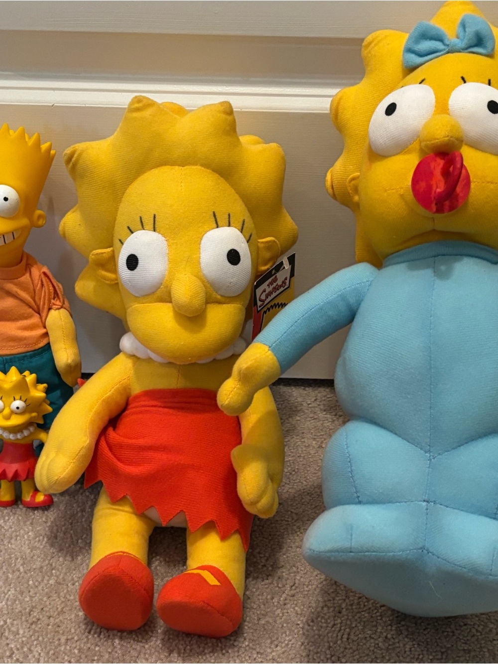 Vintage The Simpsons Bart Lisa Maggie Simpson Plush Toy Lot Bendy Lisa Tags